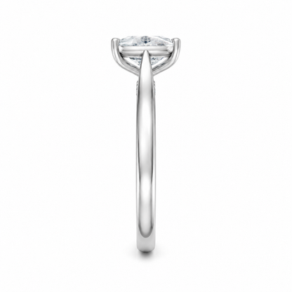 Elongated Cushion Cut Cathedral Setting Lab Grown Diamond Ring with Pavé Bridge✧ 1-4 Carat