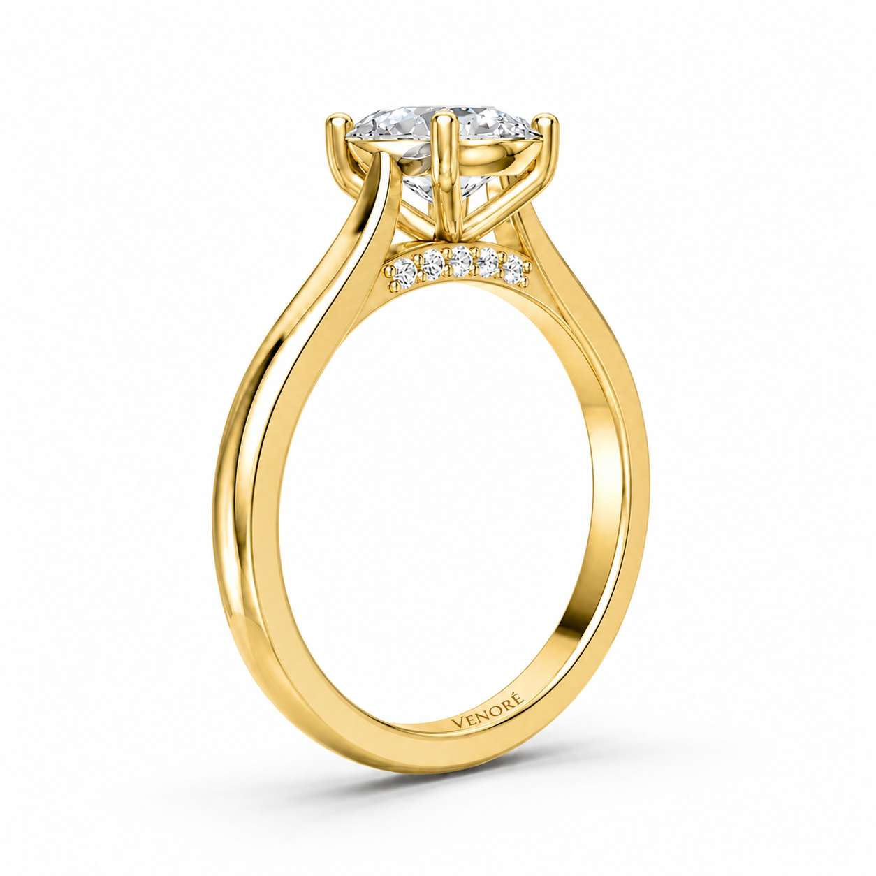 Elongated Cushion Cut Cathedral Setting Lab Grown Diamond Ring with Pavé Bridge✧ 1-4 Carat
