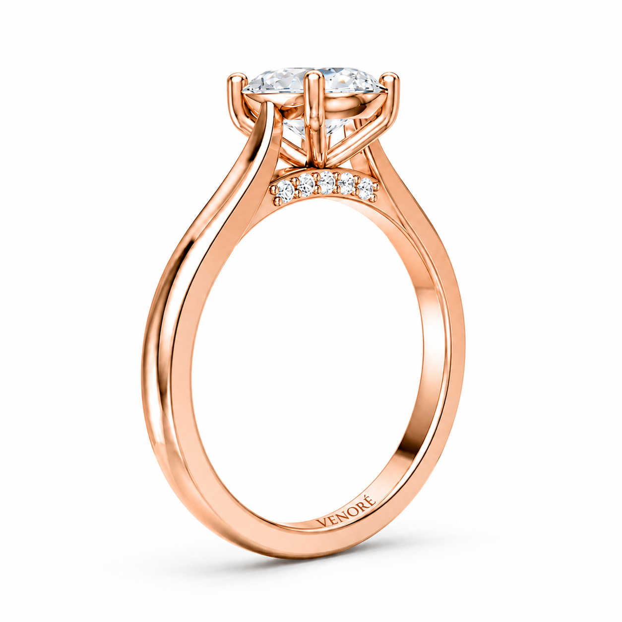 Elongated Cushion Cut Cathedral Setting Lab Grown Diamond Ring with Pavé Bridge✧ 1-4 Carat
