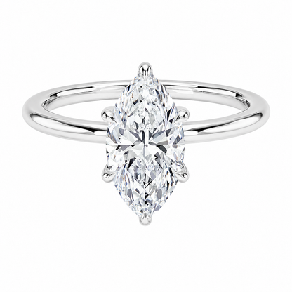 Marquise Cut Solitaire Lab Grown Diamond Ring ✧ 1-4 Carat