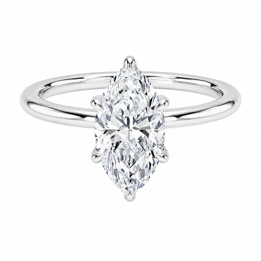 Marquise Cut Solitaire Lab Grown Diamond Ring ✧ 1-4 Carat