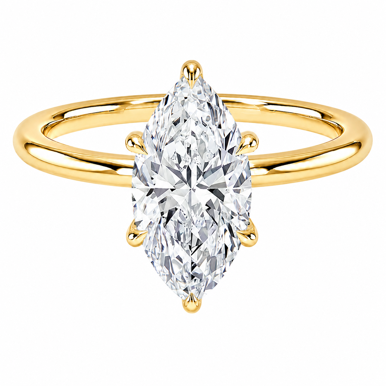 Marquise Cut Solitaire Lab Grown Diamond Ring ✧ 1-4 Carat