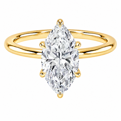 Marquise Cut Solitaire Lab Grown Diamond Ring ✧ 1-4 Carat