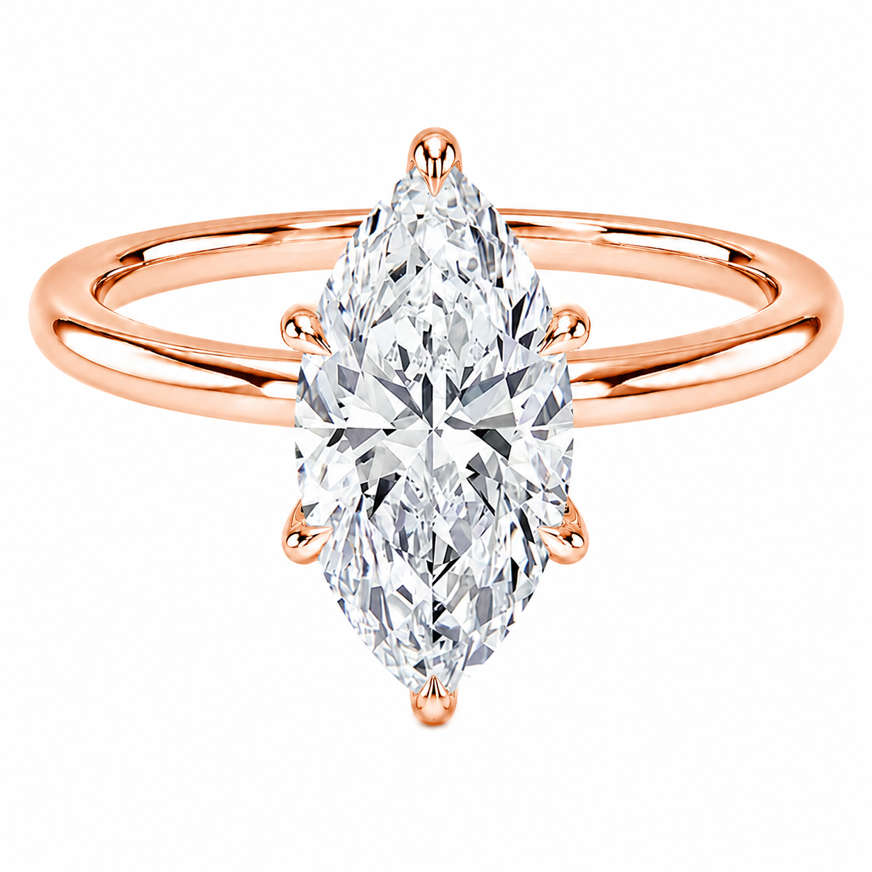 Marquise Cut Solitaire Lab Grown Diamond Ring ✧ 1-4 Carat