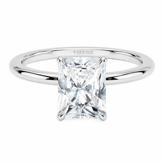 Radiant Cut Solitaire Lab Grown Diamond Ring ✧ 1-4 Carat