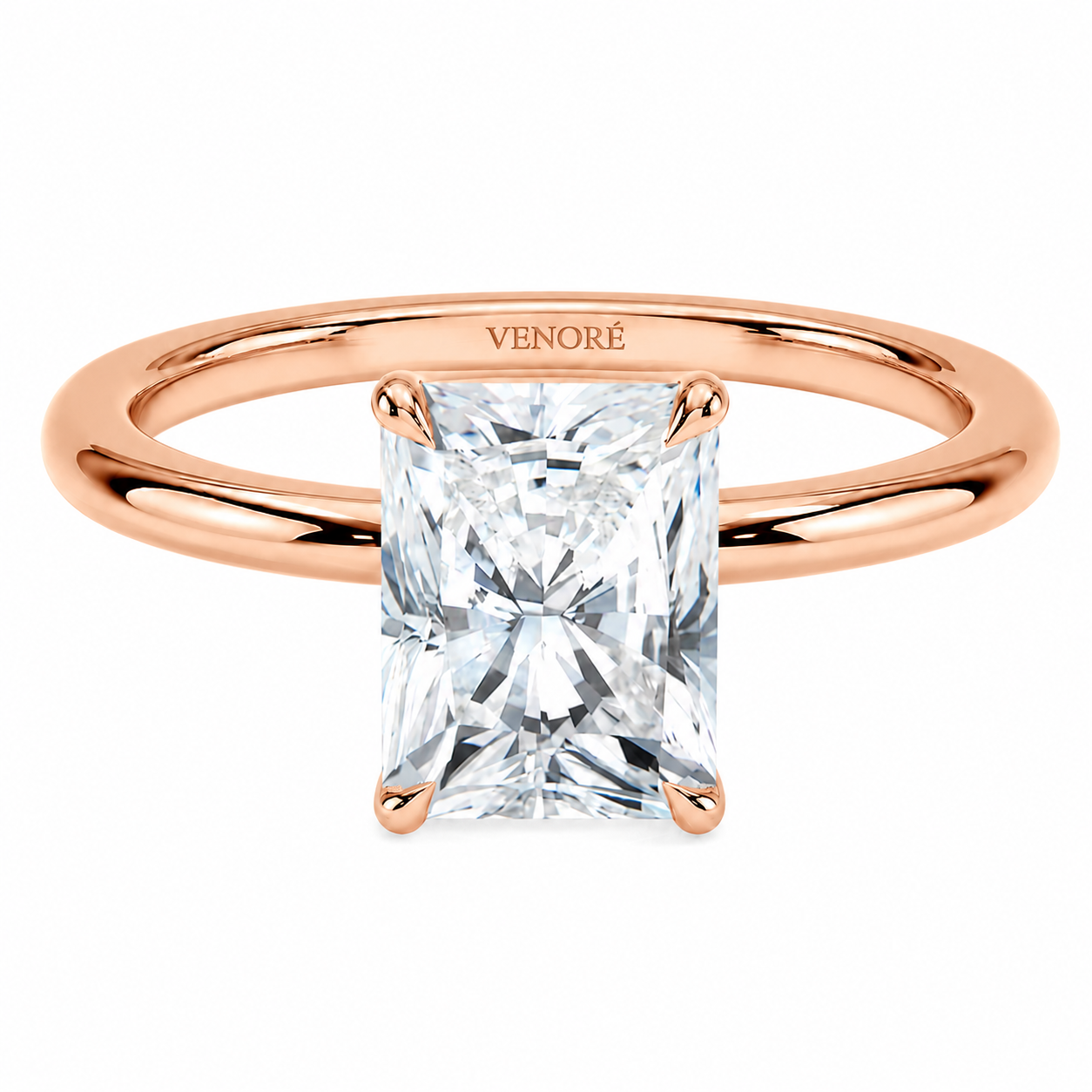Radiant Cut Solitaire Lab Grown Diamond Ring ✧ 1-4 Carat