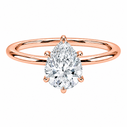 Pear Cut Solitaire Lab Grown Diamond Ring ✧ 1-4 Carat