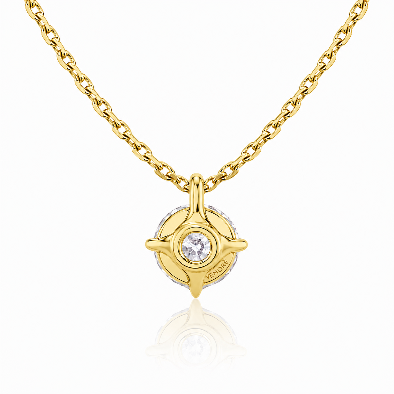 Round Cut Solitaire Lab Grown Diamond Pendant With Chain and Claw Prongs ✧ 1-4 Carat