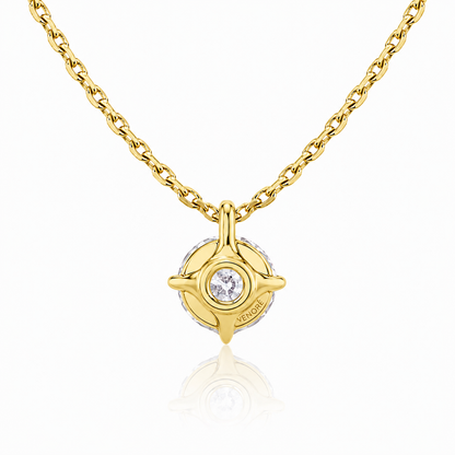 Round Cut Solitaire Lab Grown Diamond Pendant With Chain and Claw Prongs ✧ 1-4 Carat