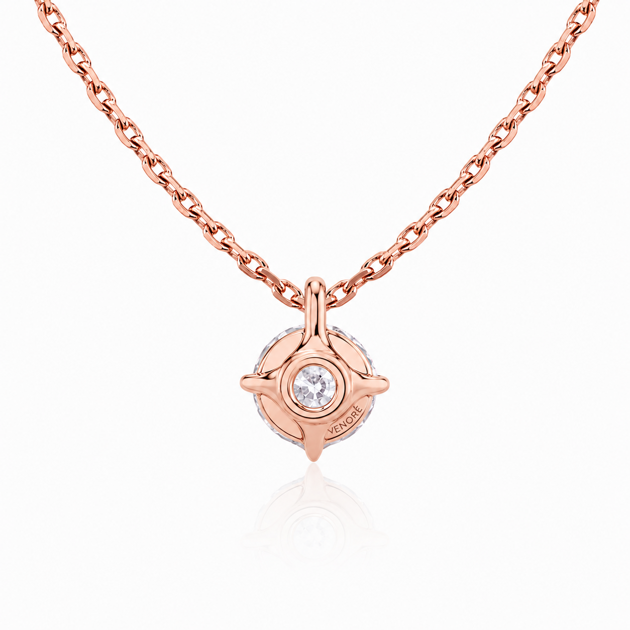 Round Cut Solitaire Lab Grown Diamond Pendant With Chain and Claw Prongs ✧ 1-4 Carat