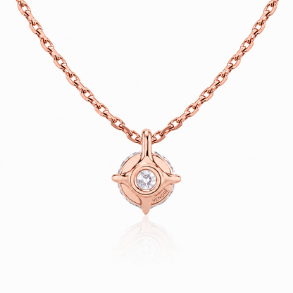 Round Cut Solitaire Lab Grown Diamond Pendant With Chain and Claw Prongs ✧ 1-4 Carat