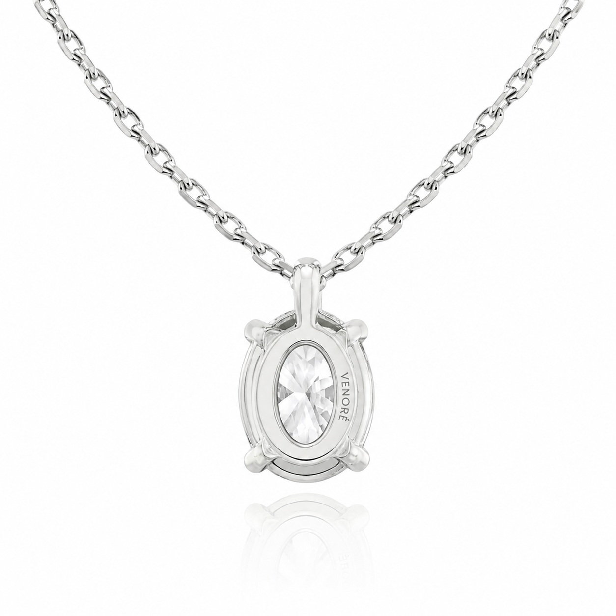 Oval Cut Solitaire Lab Grown Diamond Pendant With Chain ✧ 1-4 Carat