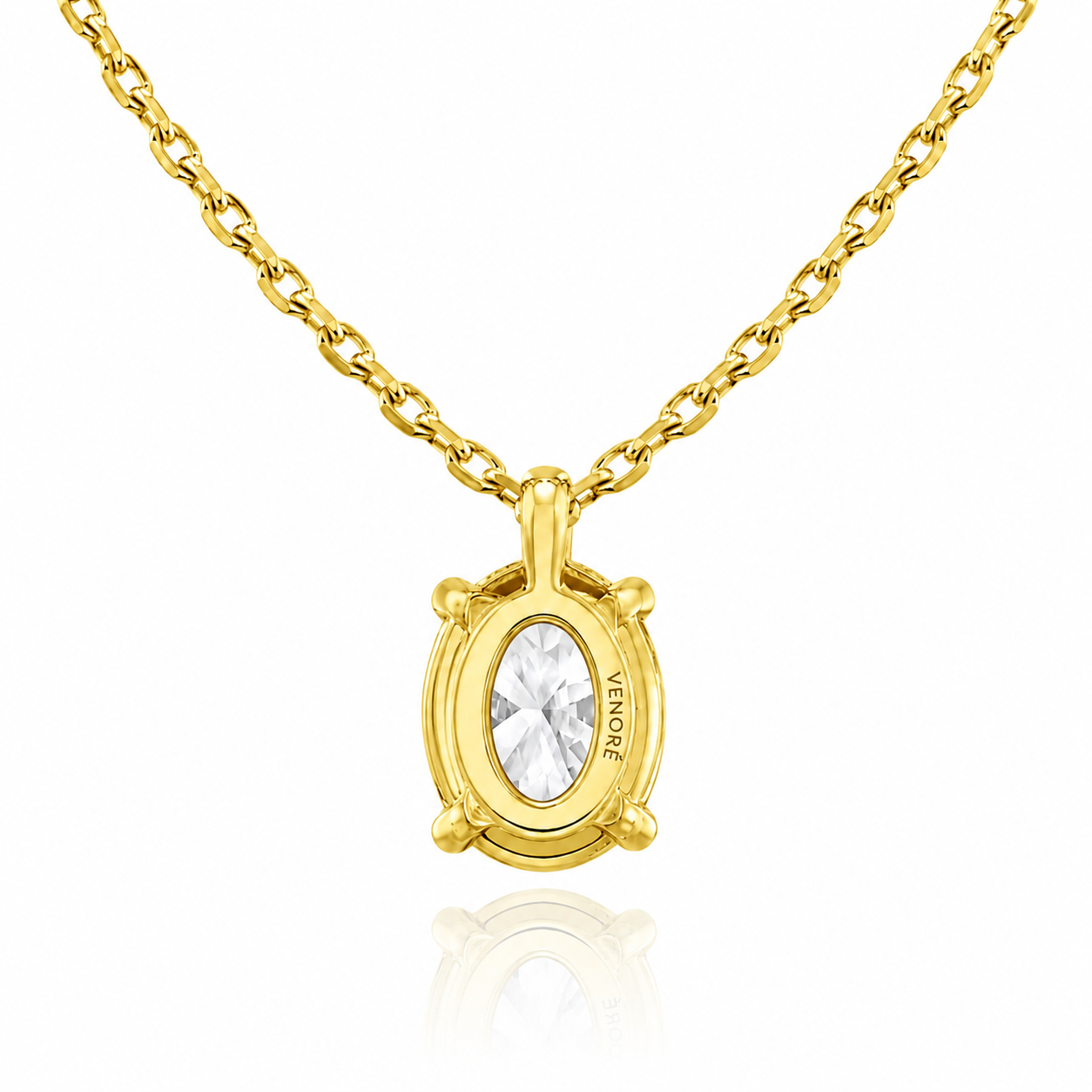 Oval Cut Solitaire Lab Grown Diamond Pendant With Chain ✧ 1-4 Carat