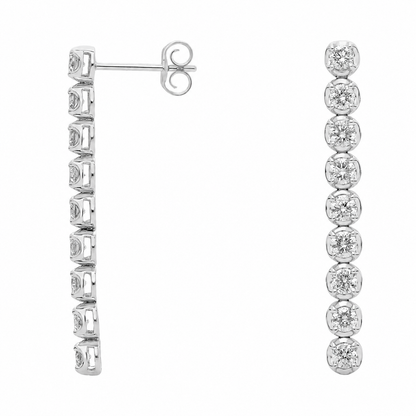 Éclat - Round Cut Lab Grown Diamond Drop Earrings ✧ 1.5 Carat