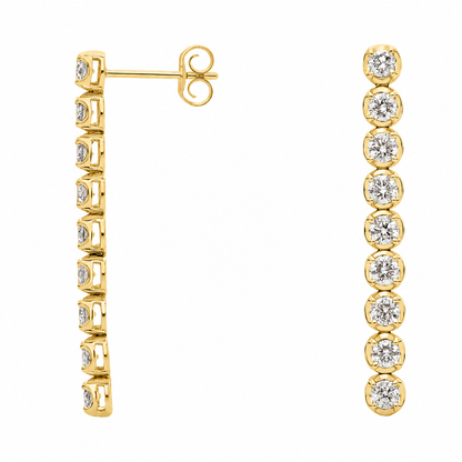 Éclat - Round Cut Lab Grown Diamond Drop Earrings ✧ 1.5 Carat