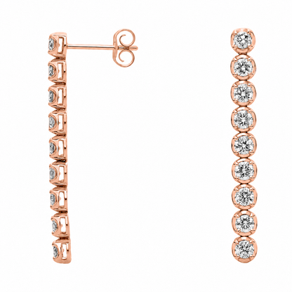 Éclat - Round Cut Lab Grown Diamond Drop Earrings ✧ 1.5 Carat