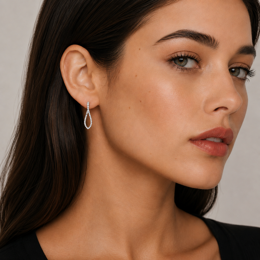 Eclipse - Round Cut Lab Grown Diamond Drop Earrings ✧ 0.8 Carat
