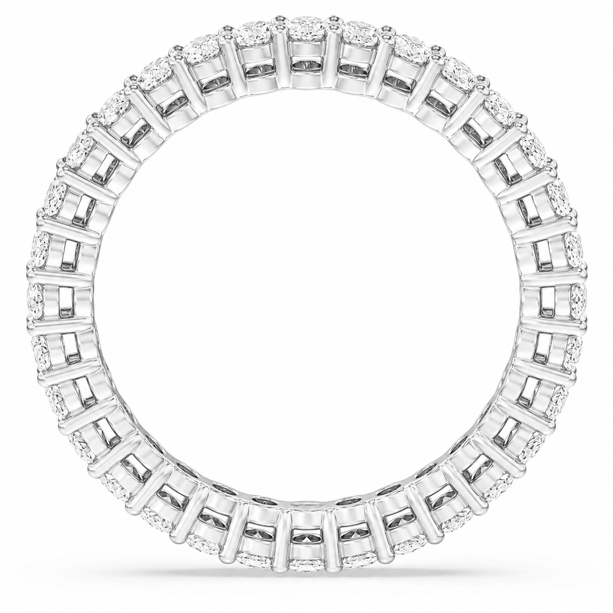 Full Eternity Ring With Shared Prong Setting Oval Cut Lab Grown Diamonds ✧ 2.5 Carat