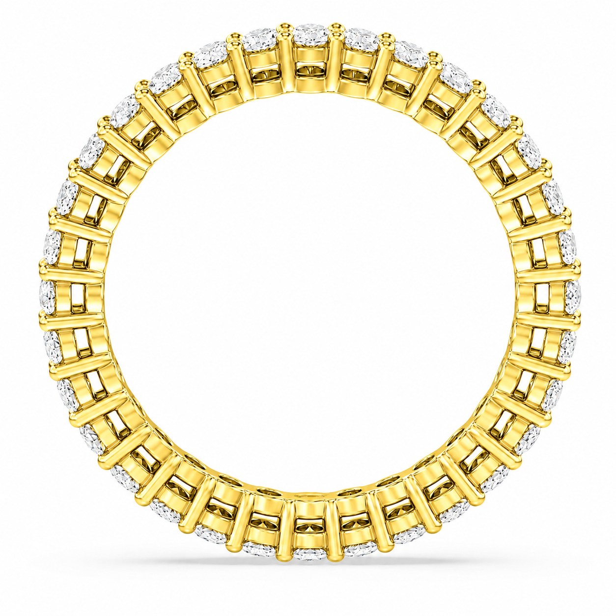 Full Eternity Ring With Shared Prong Setting Oval Cut Lab Grown Diamonds ✧ 2.5 Carat