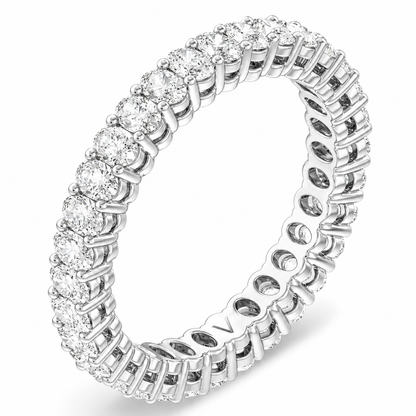 Full Eternity Ring With Shared Prong Setting Oval Cut Lab Grown Diamonds ✧ 2.5 Carat