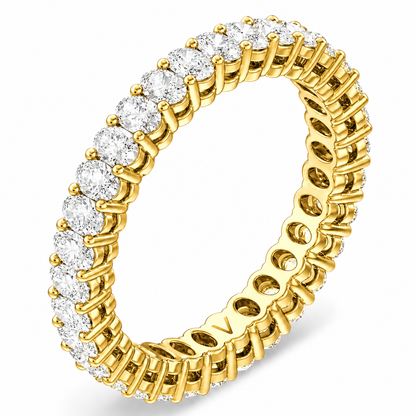 Full Eternity Ring With Shared Prong Setting Oval Cut Lab Grown Diamonds ✧ 2.5 Carat