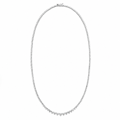 Graduated Tennis Necklace Round Cut Lab Grown Diamond ✧ 5 & 7 Carat