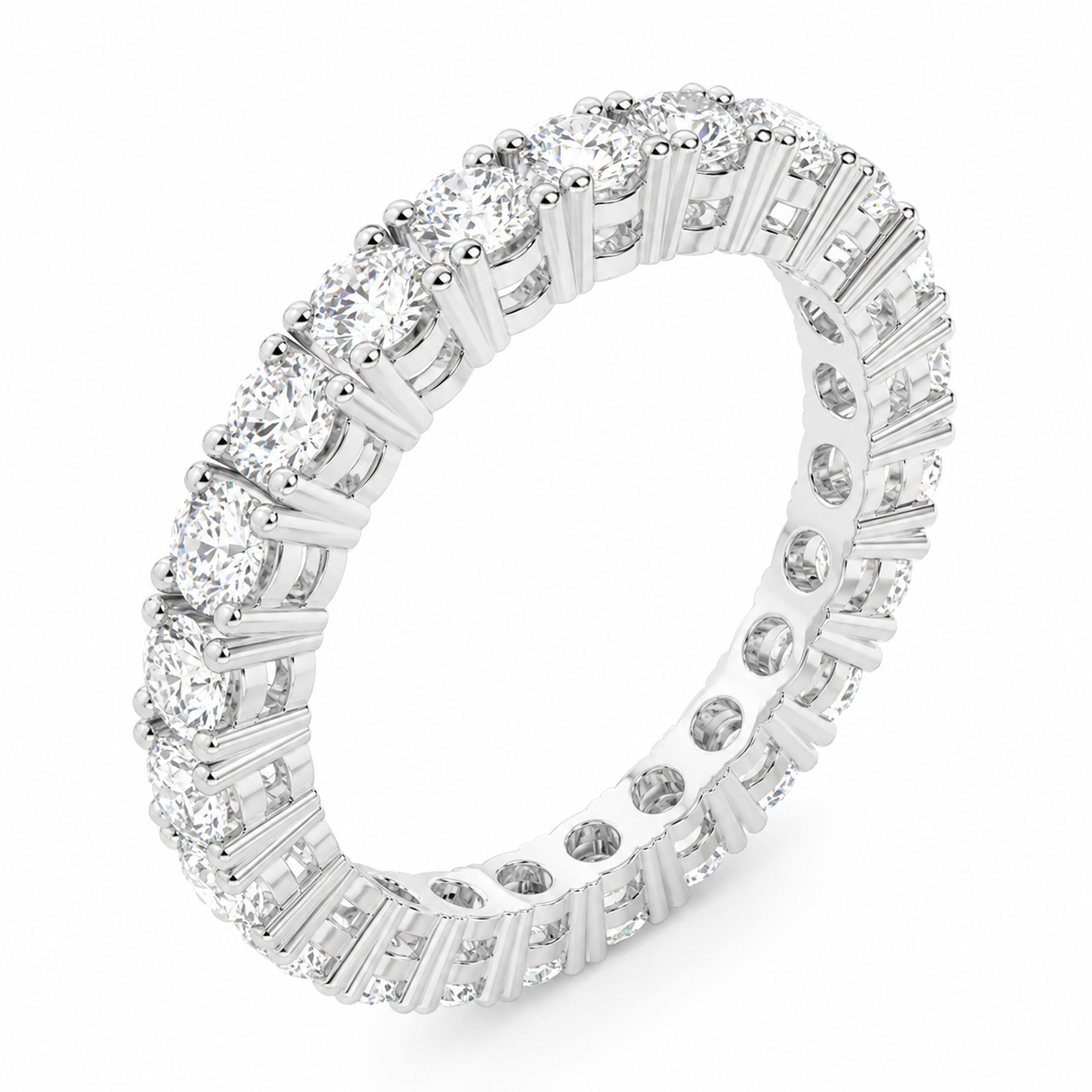 Full Eternity Ring With 4-Prong Setting Round Cut Lab Grown Diamonds ✧ 2 Carat