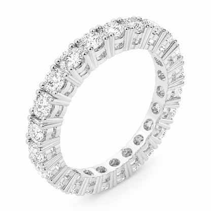 Full Eternity Ring With 4-Prong Setting Round Cut Lab Grown Diamonds ✧ 2 Carat