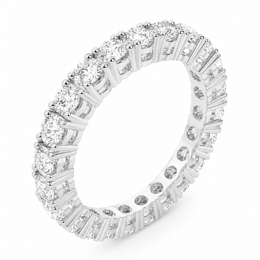 Full Eternity Ring With 4-Prong Setting Round Cut Lab Grown Diamonds ✧ 2 Carat