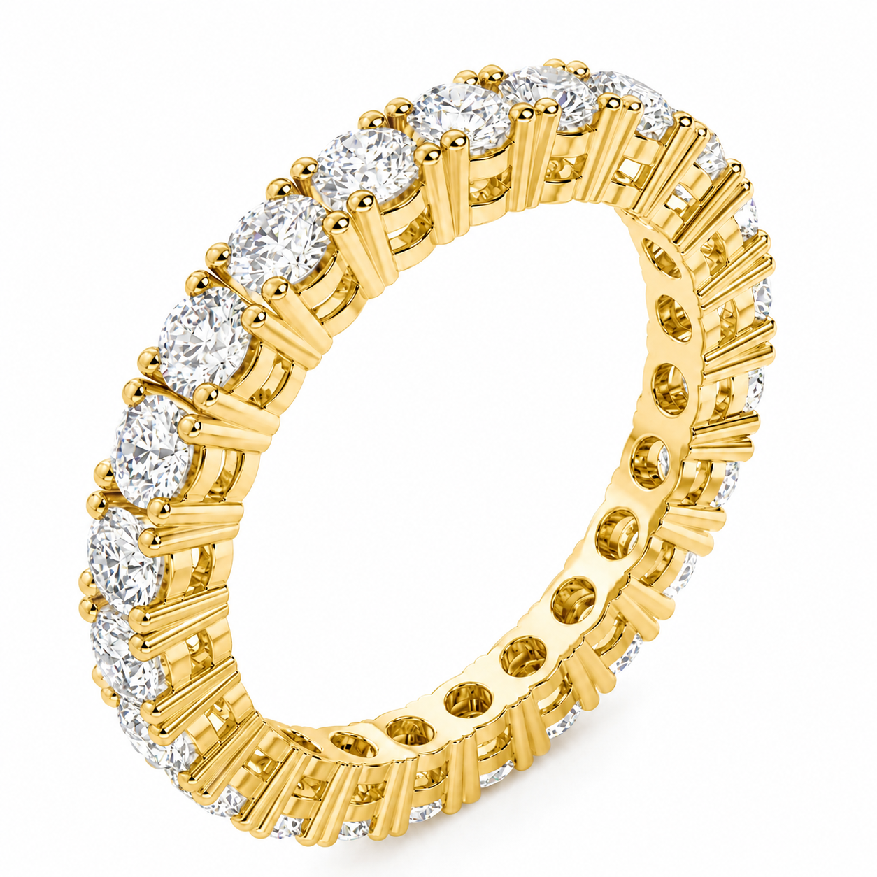 Full Eternity Ring With 4-Prong Setting Round Cut Lab Grown Diamonds ✧ 2 Carat