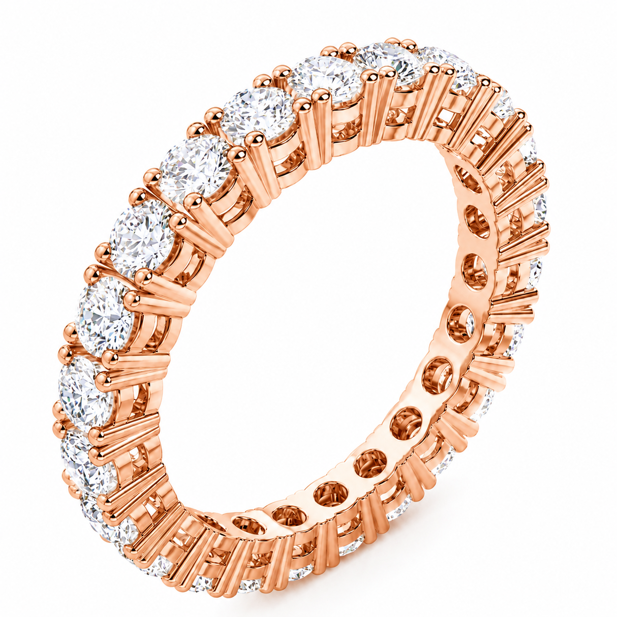 Full Eternity Ring With 4-Prong Setting Round Cut Lab Grown Diamonds ✧ 2 Carat