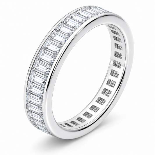 Full Eternity Ring With Channel Setting Baguette Cut Lab Grown Diamonds ✧ 1.5 Carat