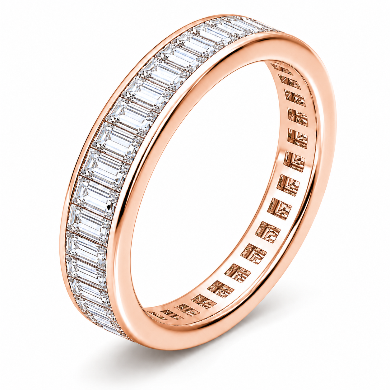 Full Eternity Ring With Channel Setting Baguette Cut Lab Grown Diamonds ✧ 1.5 Carat