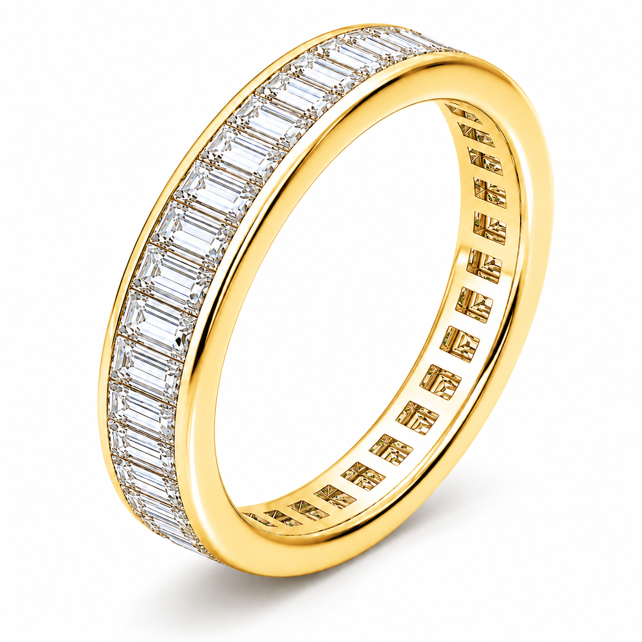 Full Eternity Ring With Channel Setting Baguette Cut Lab Grown Diamonds ✧ 1.5 Carat
