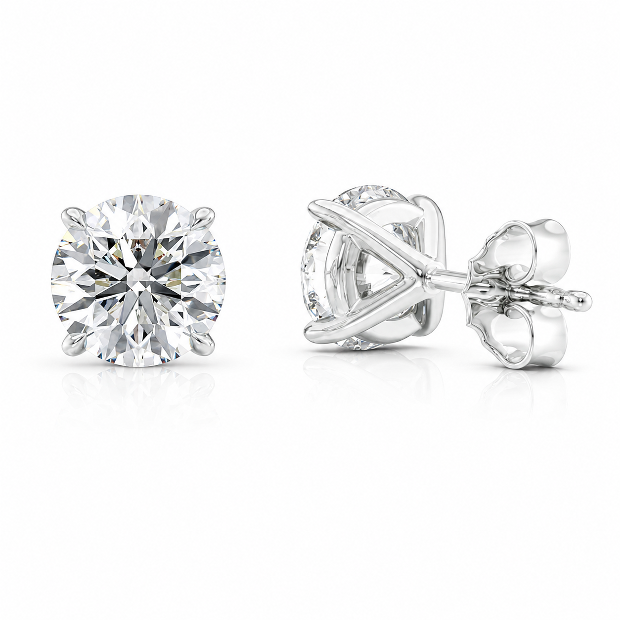 Round Cut Solitaire Lab Grown Diamond Earrings ✧ 1-4 Carat