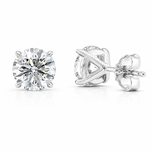Round Cut Solitaire Lab Grown Diamond Earrings ✧ 1-4 Carat