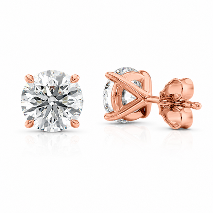 Round Cut Solitaire Lab Grown Diamond Earrings ✧ 1-4 Carat