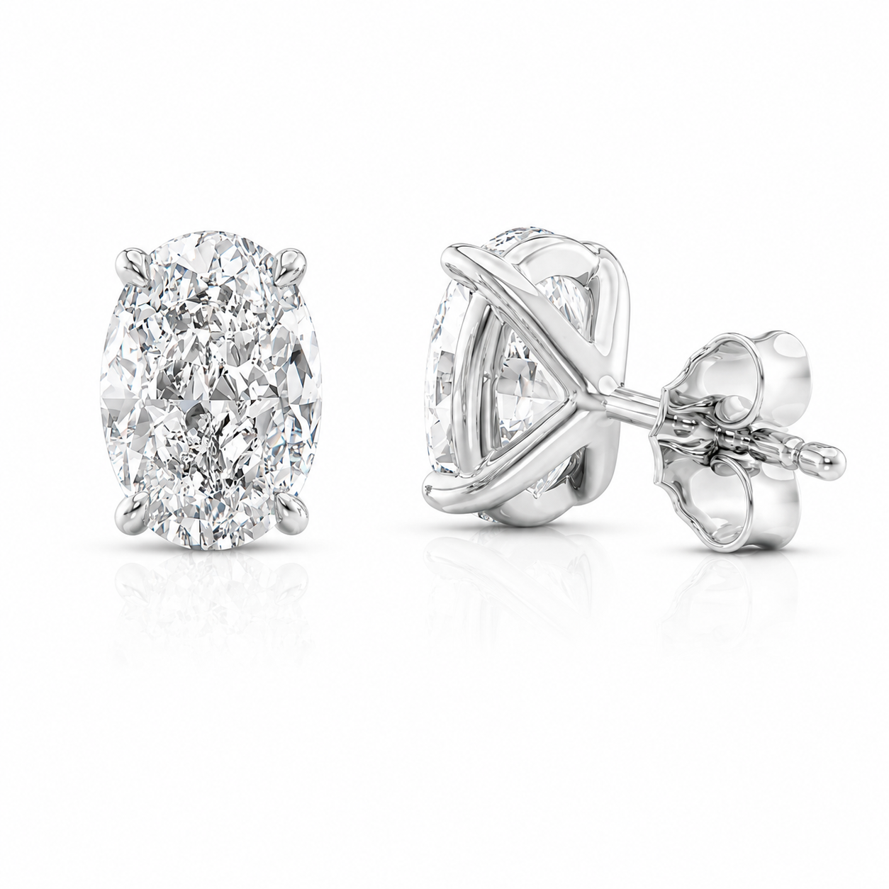 Oval Cut Solitaire Lab Grown Diamond Earrings ✧ 1-4 Carat