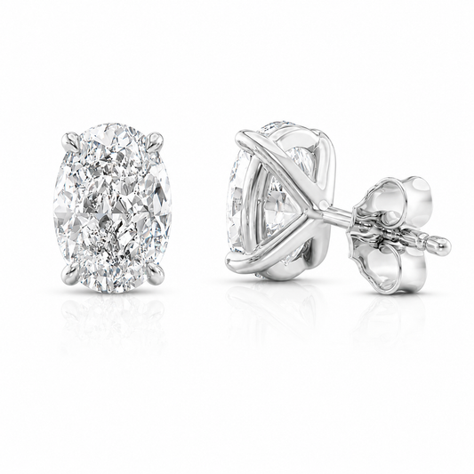 Oval Cut Solitaire Lab Grown Diamond Earrings ✧ 1-4 Carat