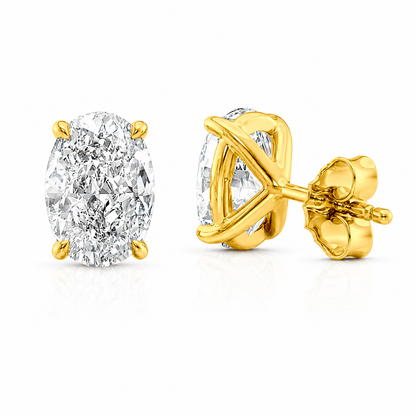 Oval Cut Solitaire Lab Grown Diamond Earrings ✧ 1-4 Carat