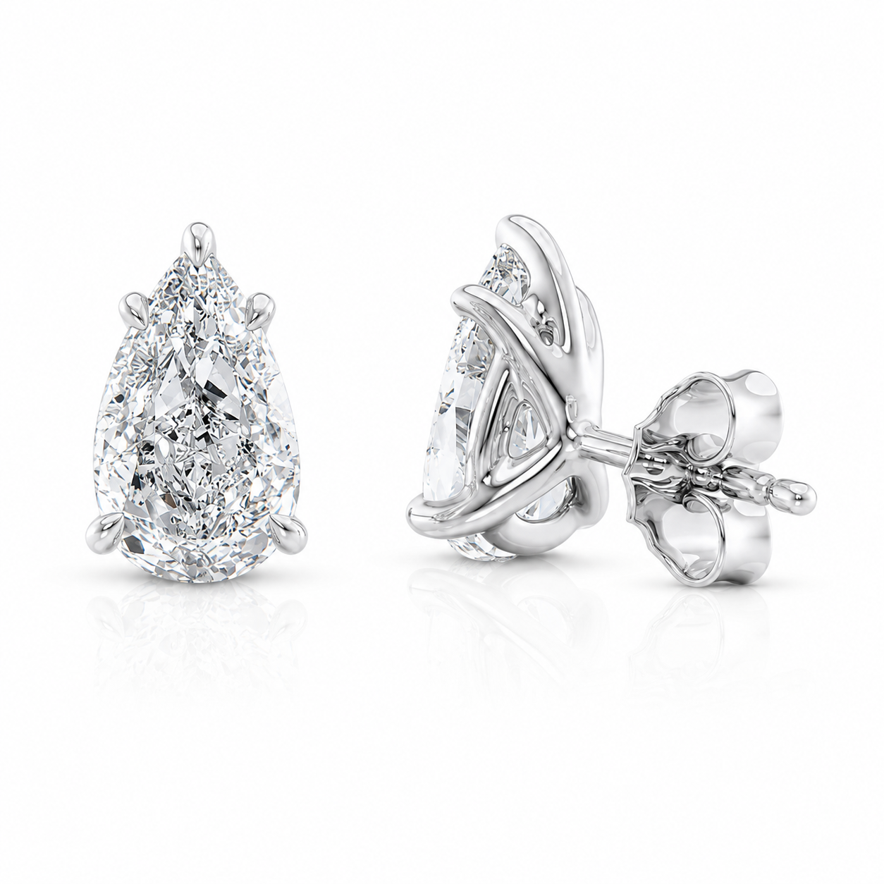 Pear Cut Solitaire Lab Grown Diamond Earrings ✧ 1-4 Carat