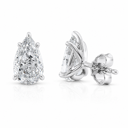 Pear Cut Solitaire Lab Grown Diamond Earrings ✧ 1-4 Carat