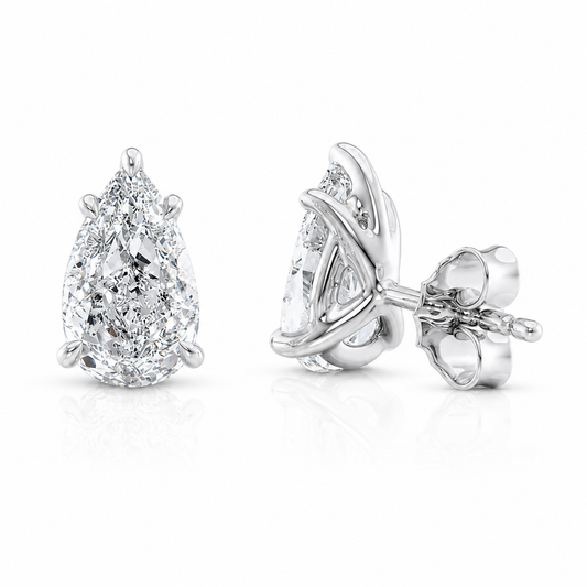 Pear Cut Solitaire Lab Grown Diamond Earrings ✧ 1-4 Carat