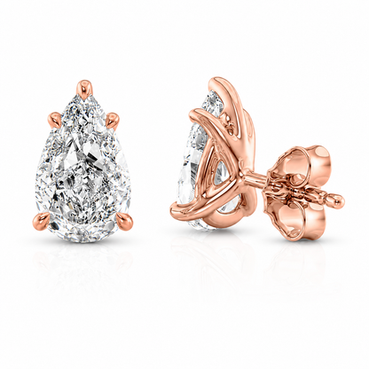 Pear Cut Solitaire Lab Grown Diamond Earrings ✧ 1-4 Carat