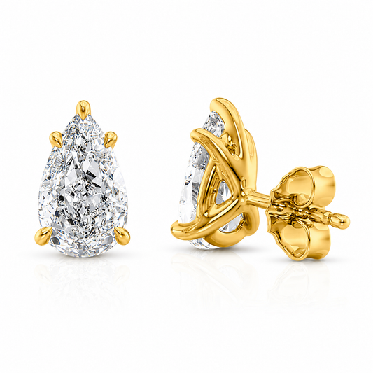 Pear Cut Solitaire Lab Grown Diamond Earrings ✧ 1-4 Carat