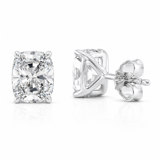 Cushion Cut Lab Grown Diamond Earrings ✧ 1-4 Carat