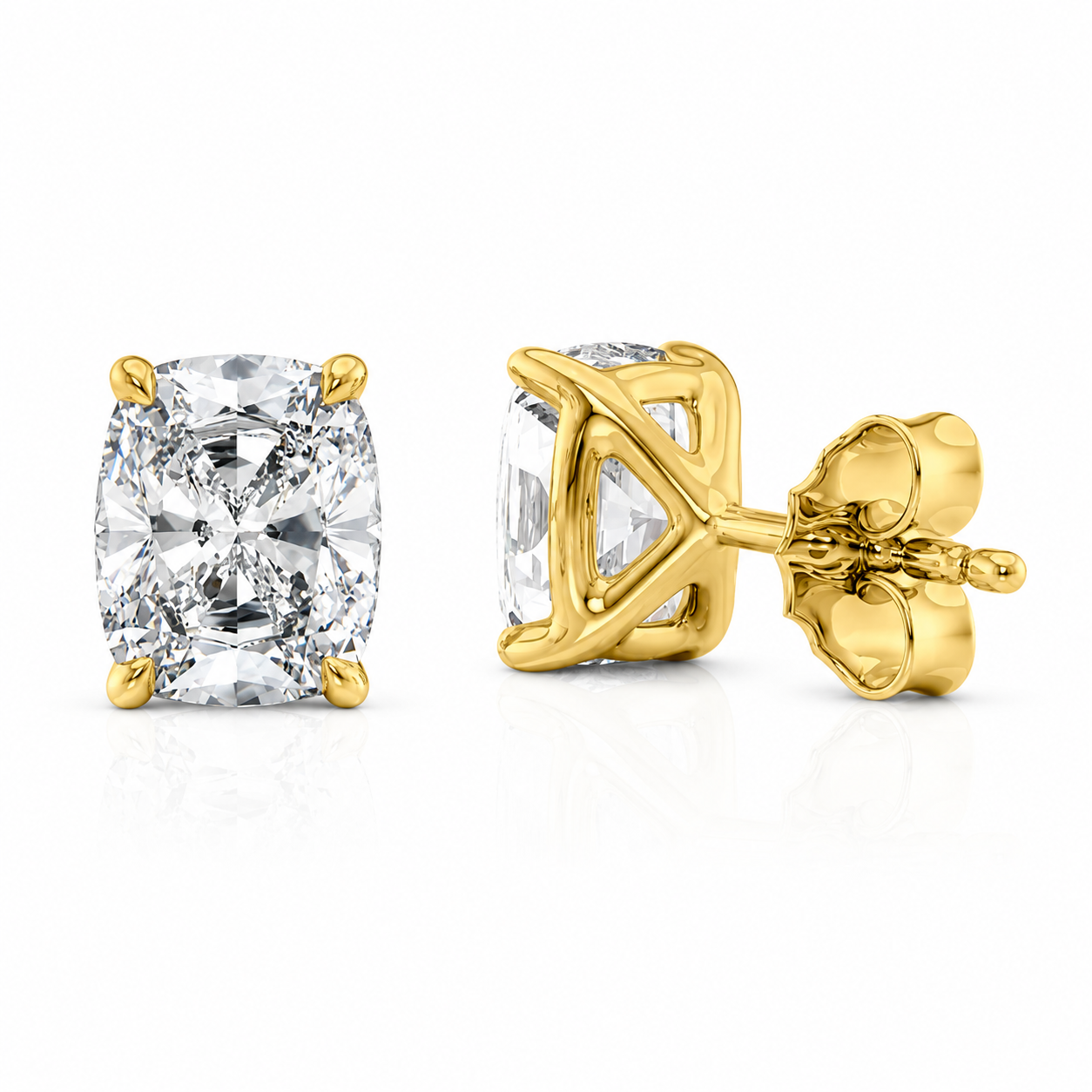 Cushion Cut Lab Grown Diamond Earrings ✧ 1-4 Carat