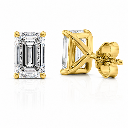 Emerald Cut Solitaire Lab Grown Diamond Earrings ✧ 1-4 Carat