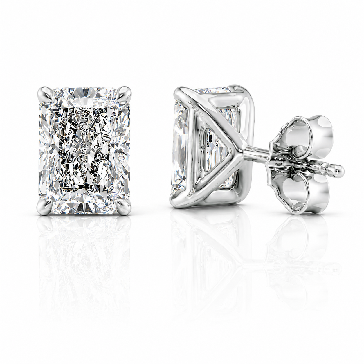 Radiant Cut Solitaire Lab Grown Diamond Earrings ✧ 1-4 Carat
