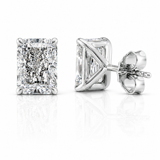 Radiant Cut Solitaire Lab Grown Diamond Earrings ✧ 1-4 Carat